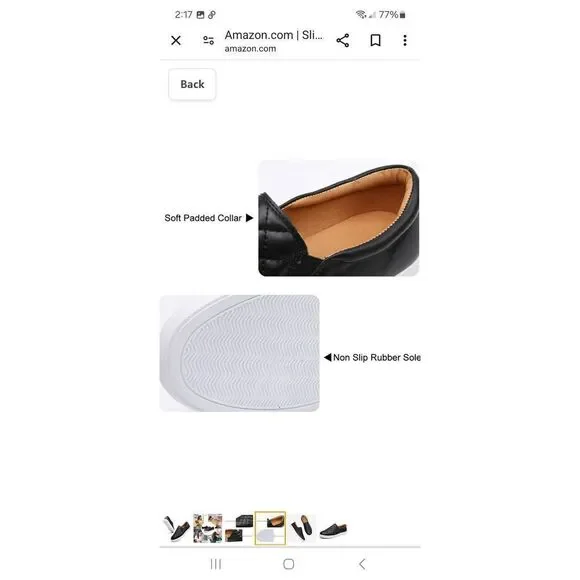 New Sz 8 Vocntvy Black Loafers Comfortable Casual Quilted Leather Slip On Shoes - Picture 4 of 12